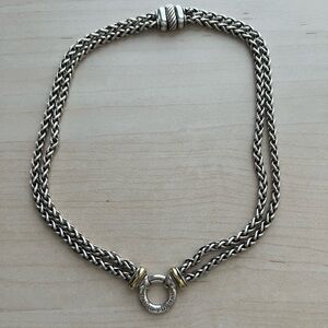 David Yurman two toned double wheat chain necklace